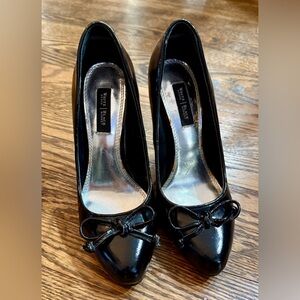 White House Black Market Black Patent Leather Heels with Bow